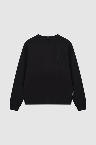 Cotton-jersey sweatshirt with crewneck and embroidered 1926