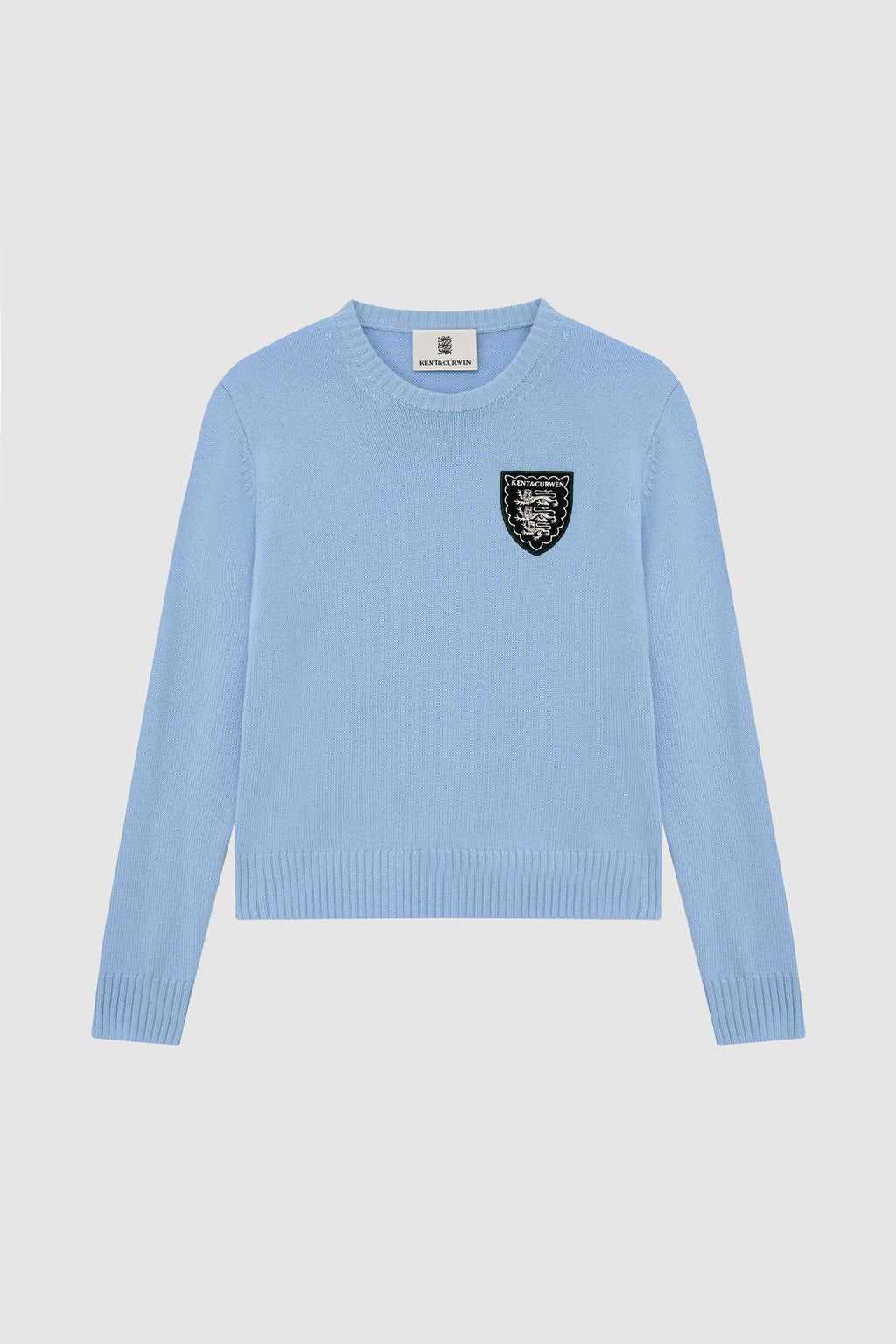 Three-Lions Crest Wool Cashmere Crewneck Sweater