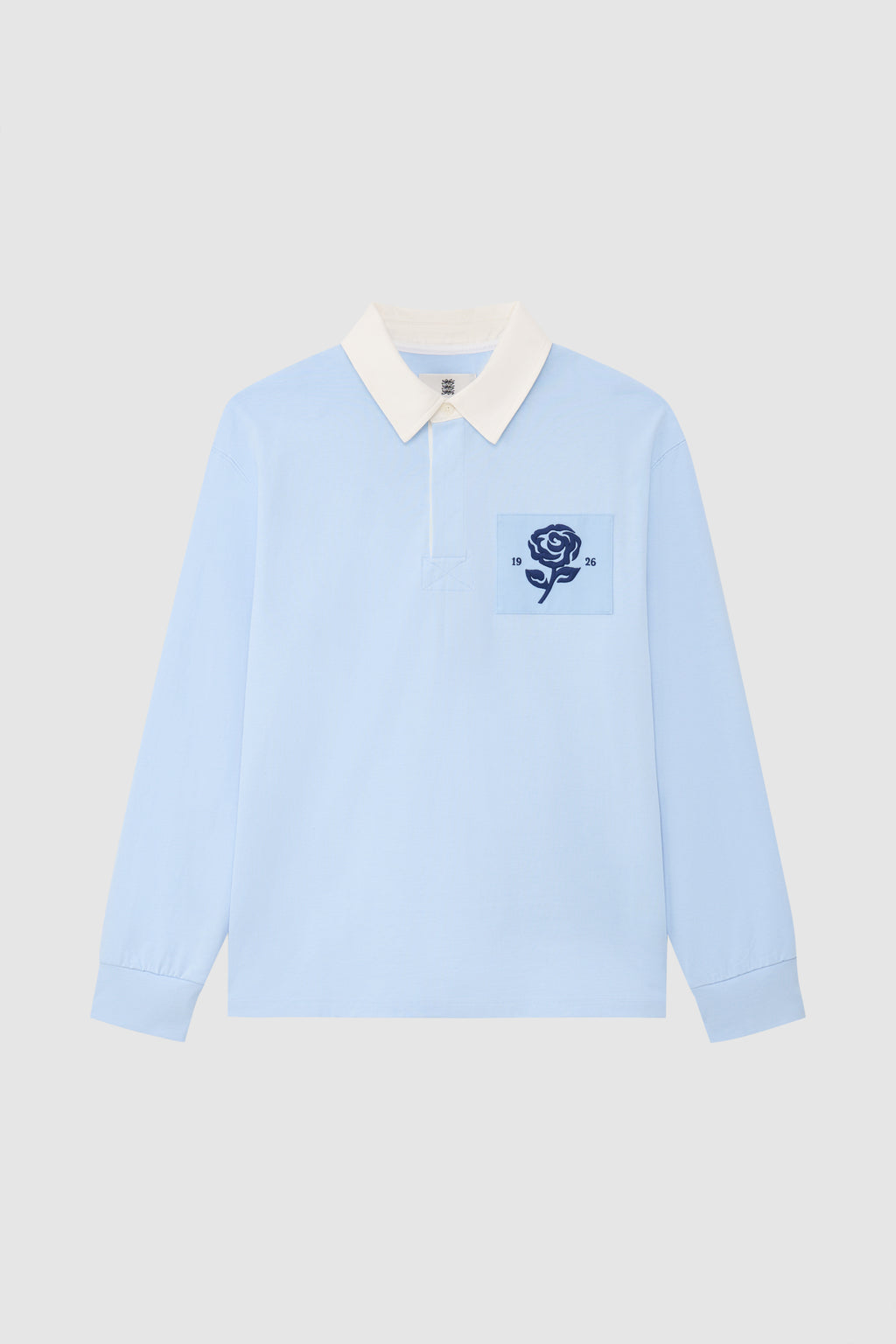 1926 Rose Patch Long-Sleeve Rugby Polo Shirt