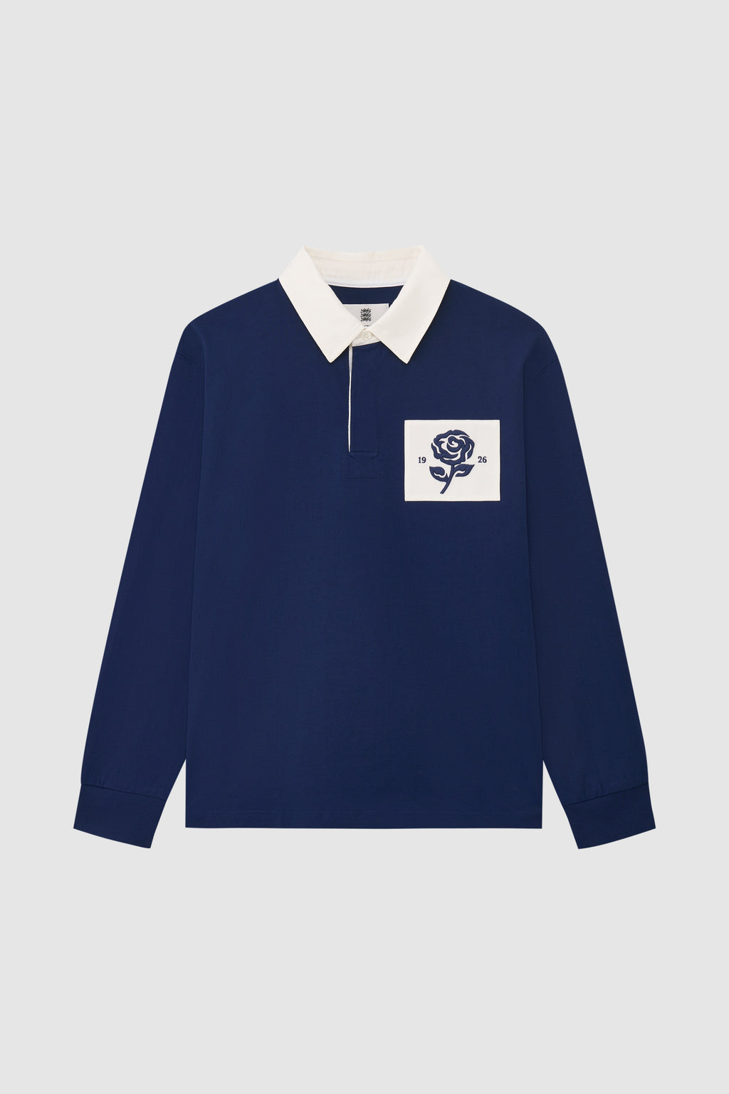 1926 Rose Patch Long-Sleeve Rugby Polo Shirt
