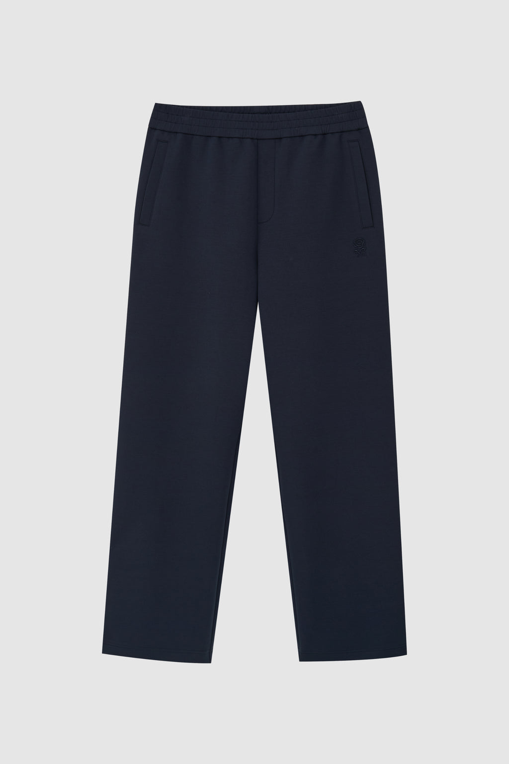 Rose Embroidered Cotton-Blend Straight-Leg Sweatpants
