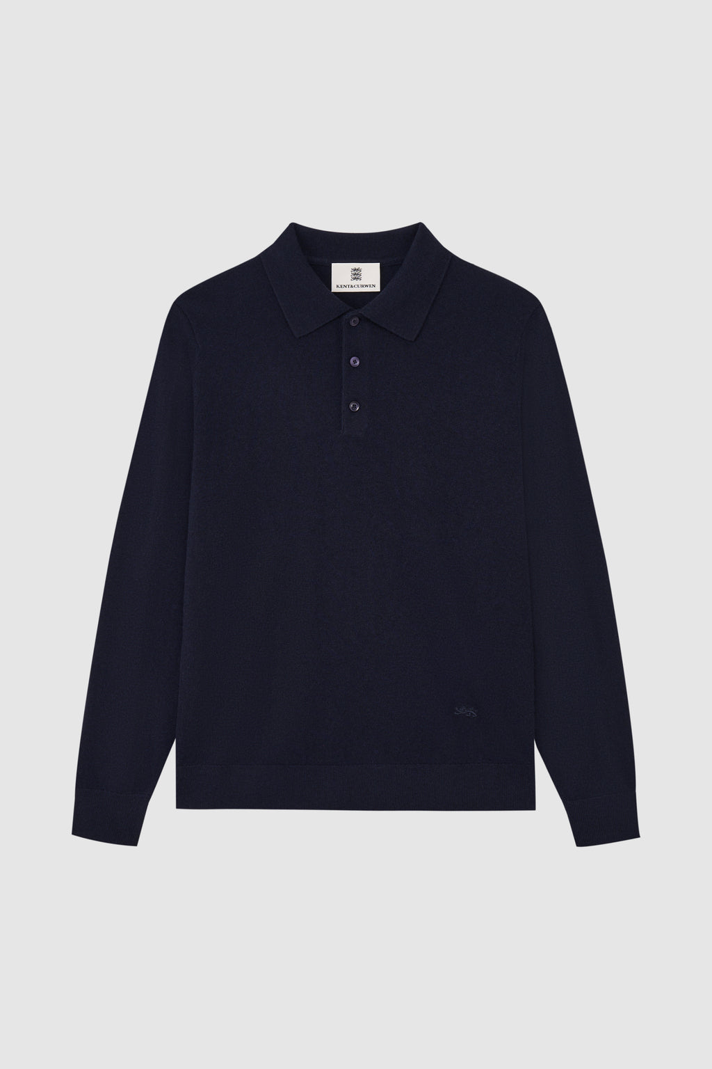 Three Lions Wool-Cashmere Blend Polo Collar Sweater