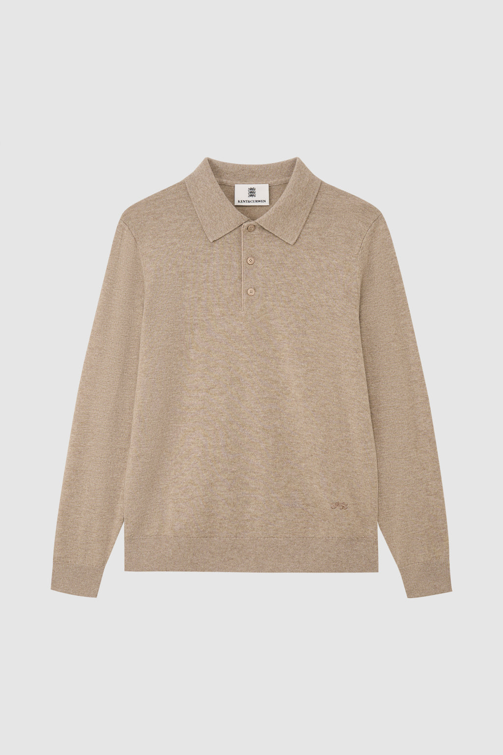Three Lions Wool-Cashmere Blend Polo Collar Sweater