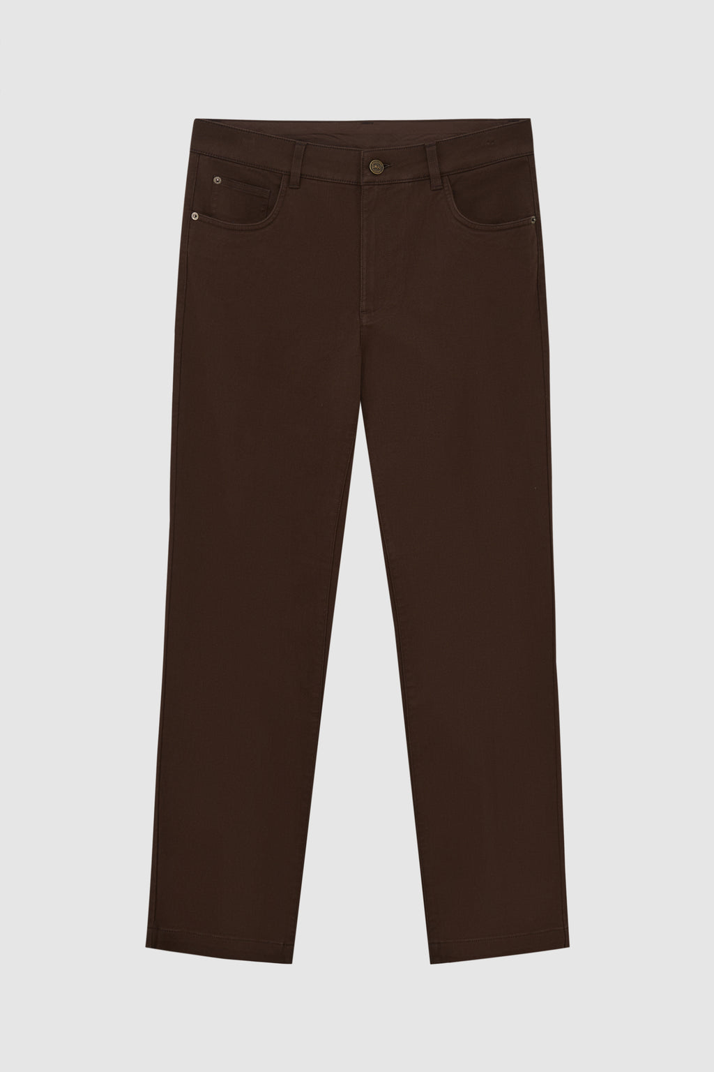 Straight-Leg Twill Trousers