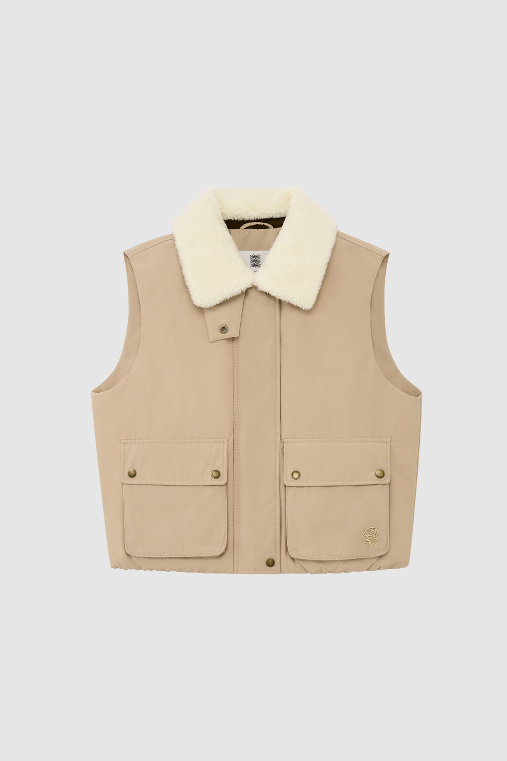 Women’s Detachable Shearling-Collar Down Vest