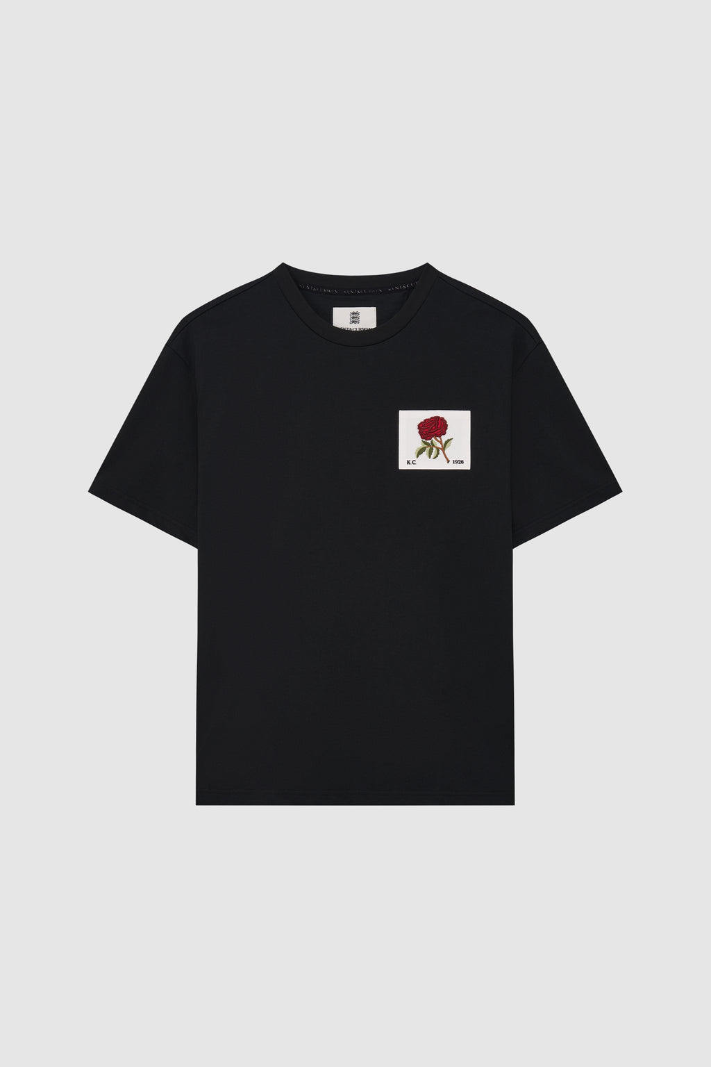 Rose Embroidered Patch T-Shirt